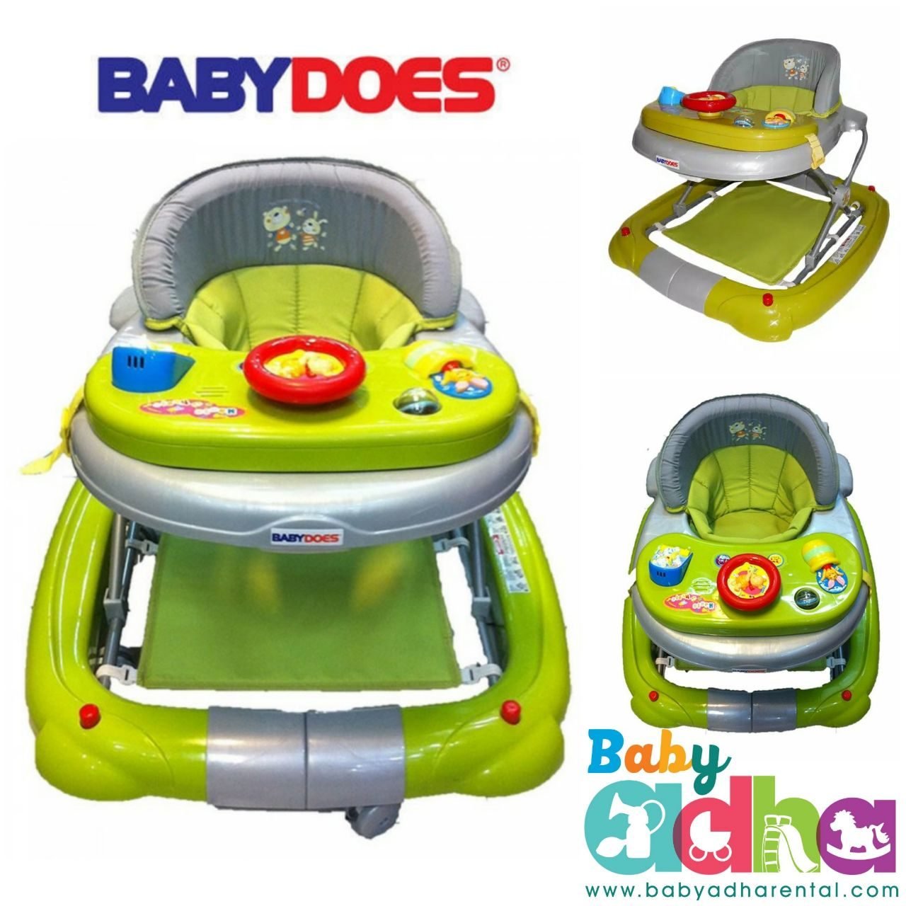 BABY WALKER BABYDOES GREEN SILVER