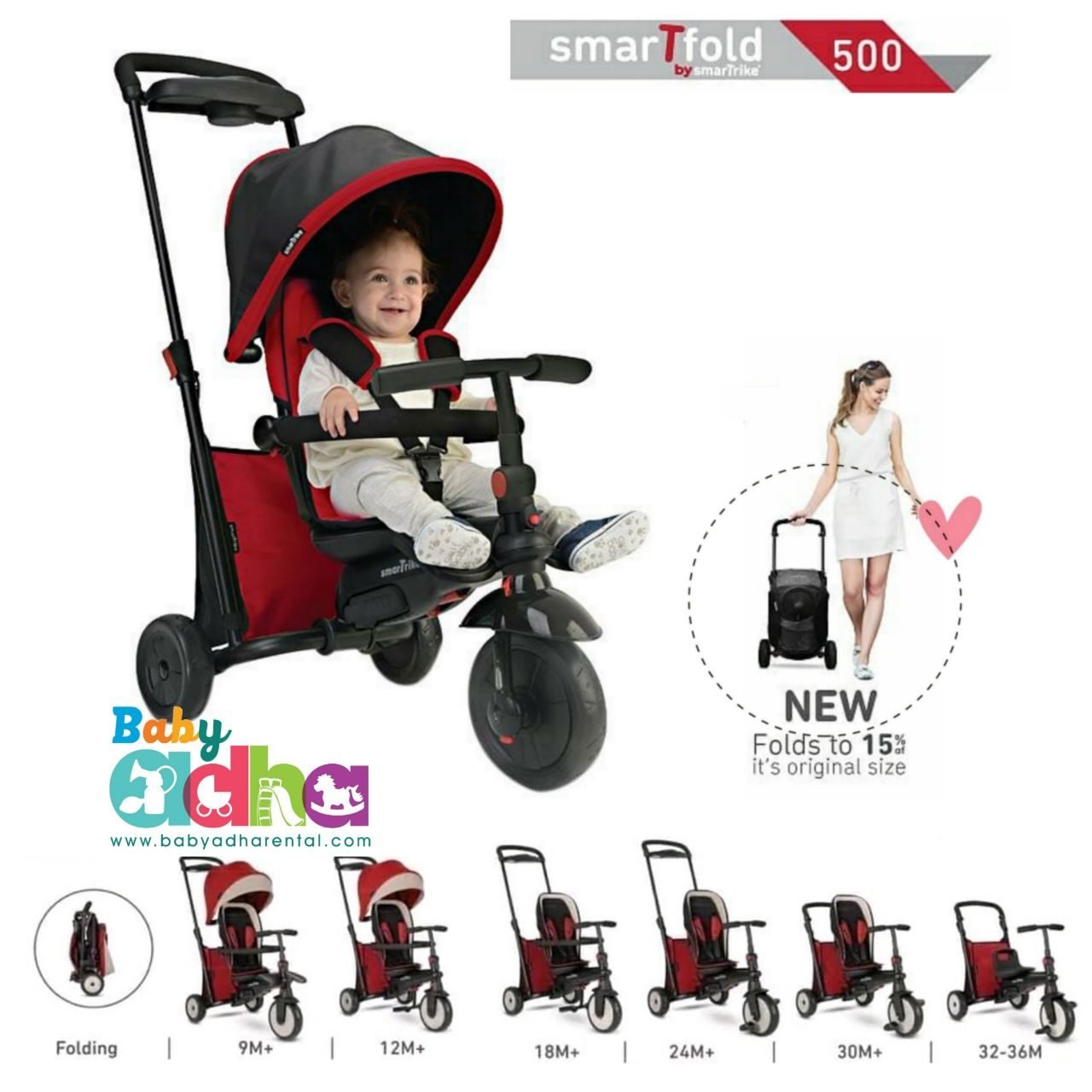 BIKE SMARTRIKE SMARTFOLD 500 RED