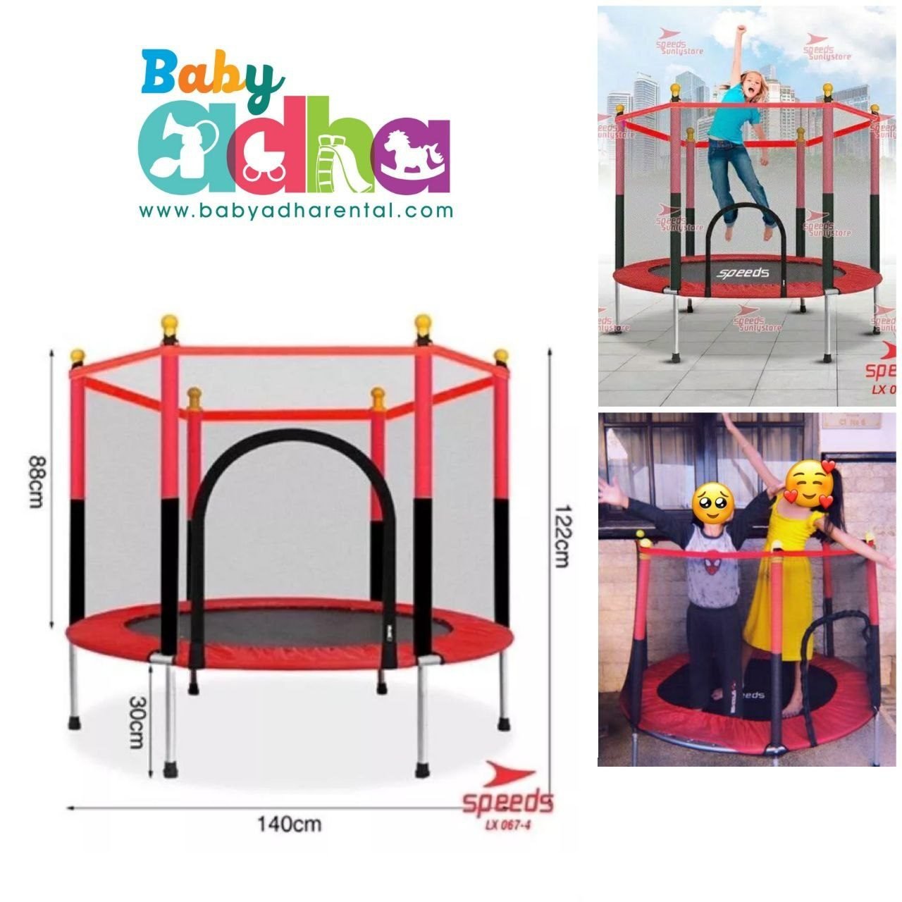SPEEDS HALF NET TRAMPOLIN RED 