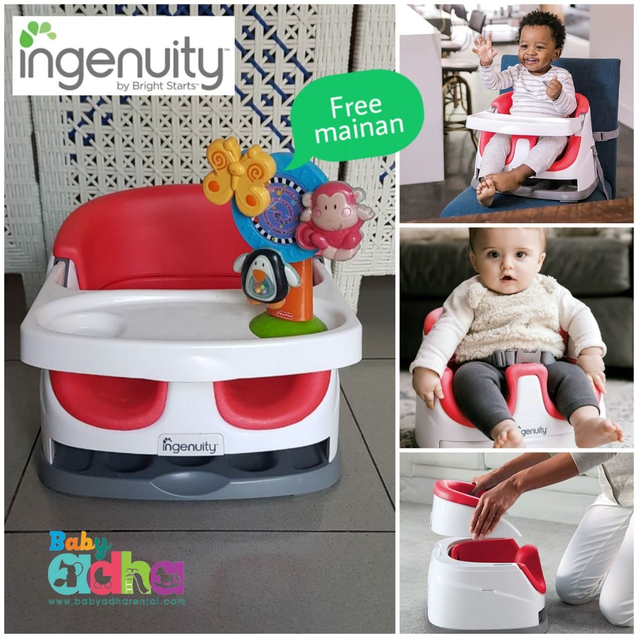 BABY SEAT BRIGHT STARTS INGENUITY DELUXE RED