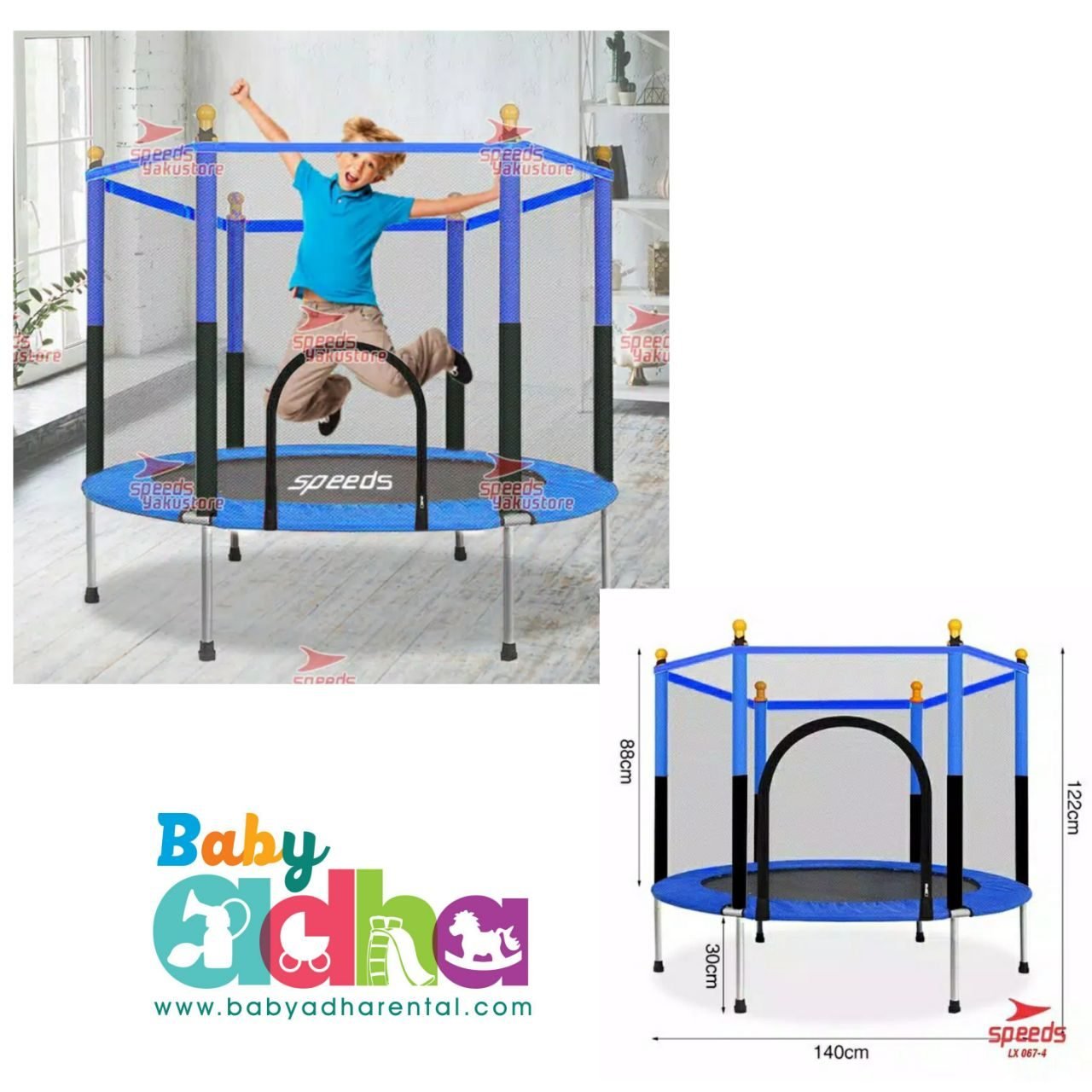 SPEEDS HALF NET TRAMPOLIN BLUE