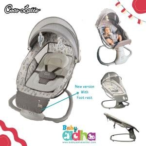 BABY SWING COCOLATTE SNUGGLI WITH FOOTREST LIGHT GREY GIRAFFE