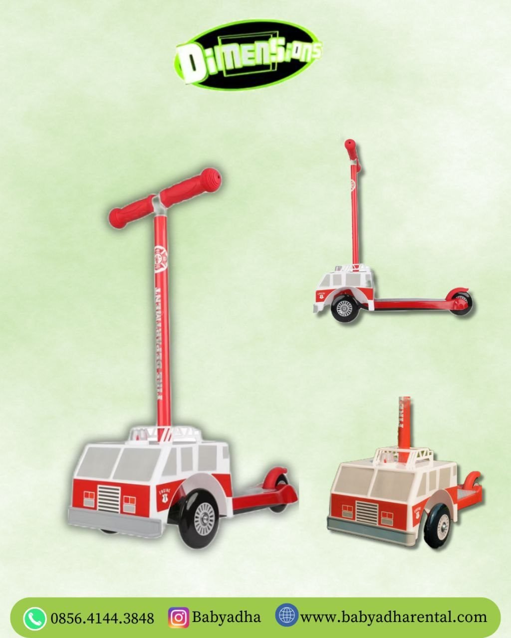 SCOOTER DIMENSIONS FIRE TRUCK