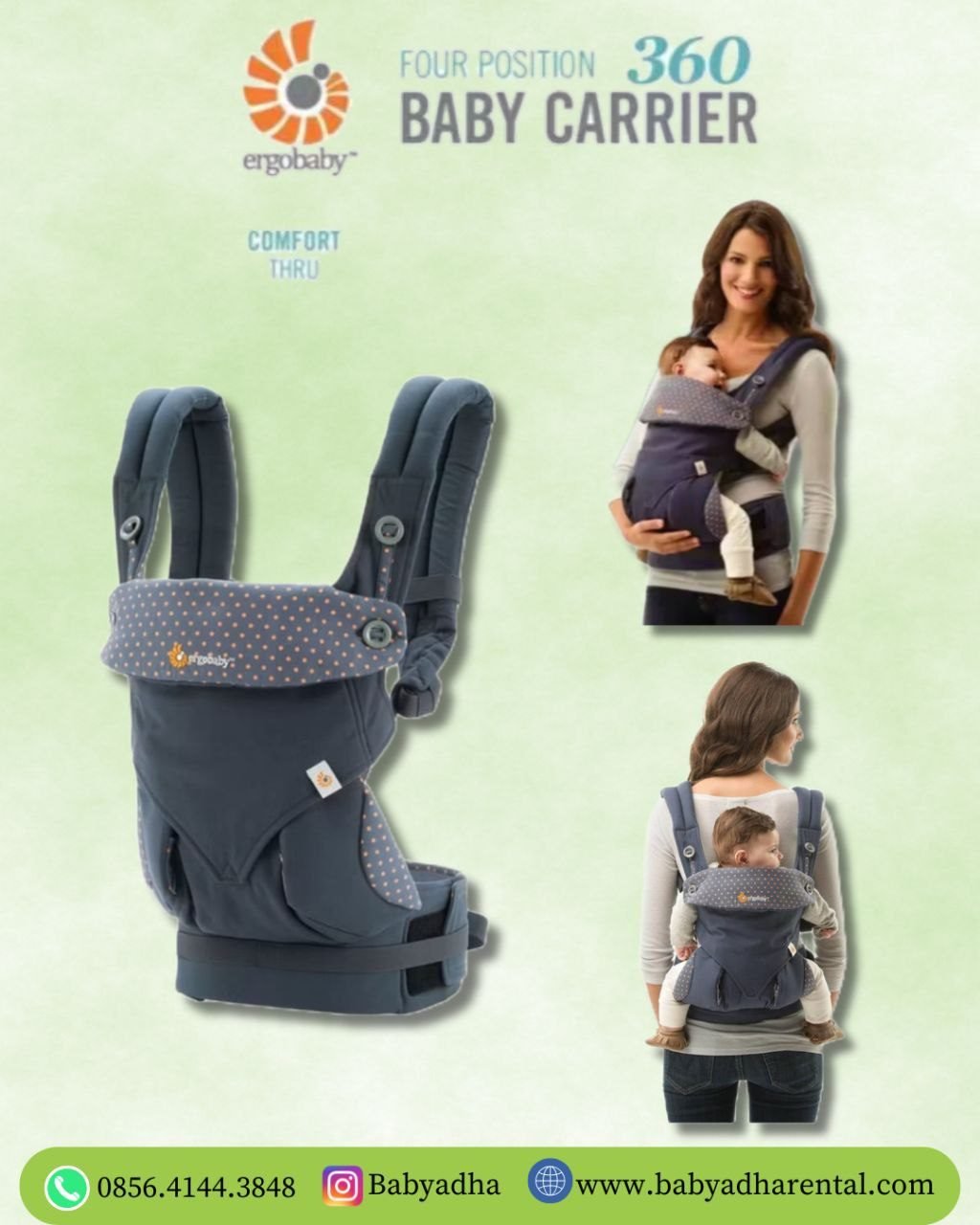 BC ERGO BABY FOUR POSITION 360 DUSTY BLUE