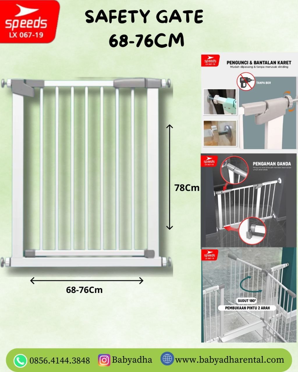 SPEEDS SAFETY GATE CALARY 68 - 76CM