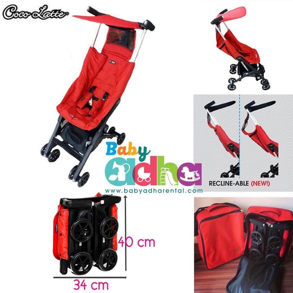 STROLLER COCOLATTE POCKIT GEN 5 RECLINE RED