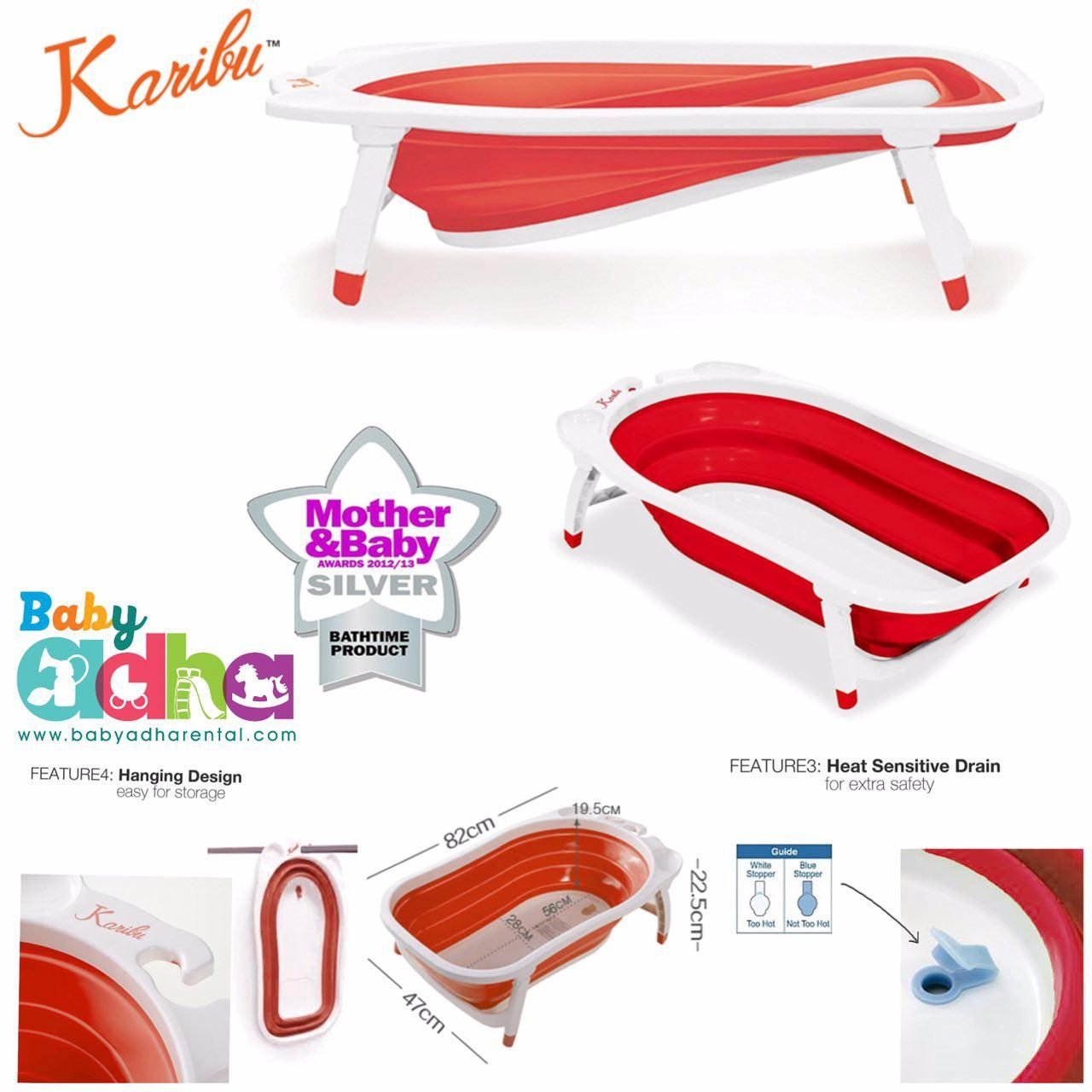 BB KARIBU FOLDING BATH HOT PINK