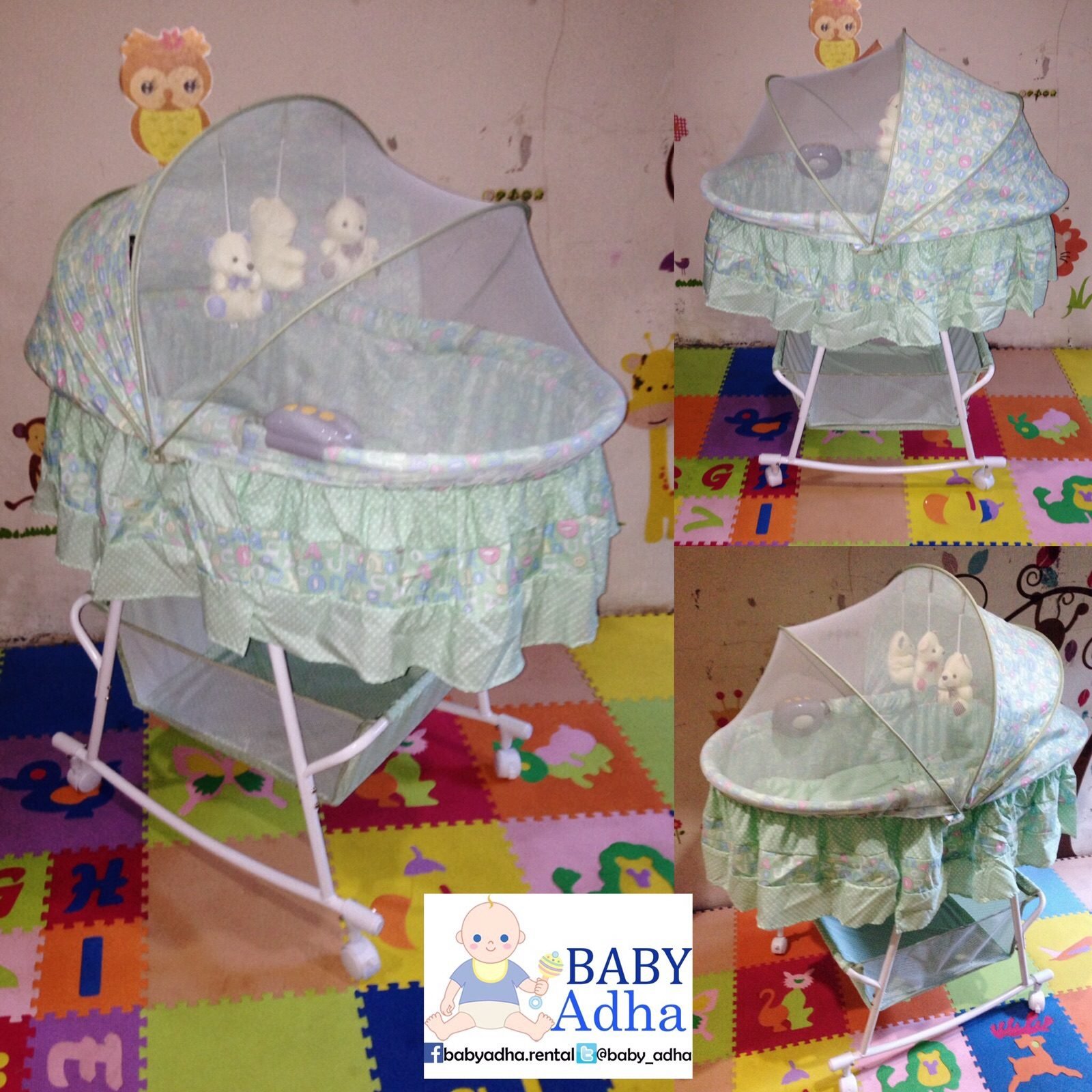 BASSINET PLIKO OVAL GREEN 01