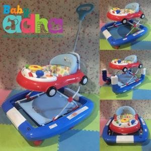 BABY WALKER PLIKO DELUXE CAR BLUE RED