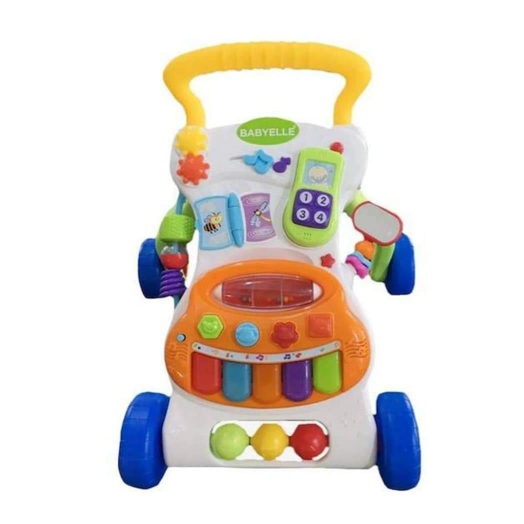 PUSH WALKER BABYELLE MUSICAL ACTIVITY WALKER WHITE BLUE