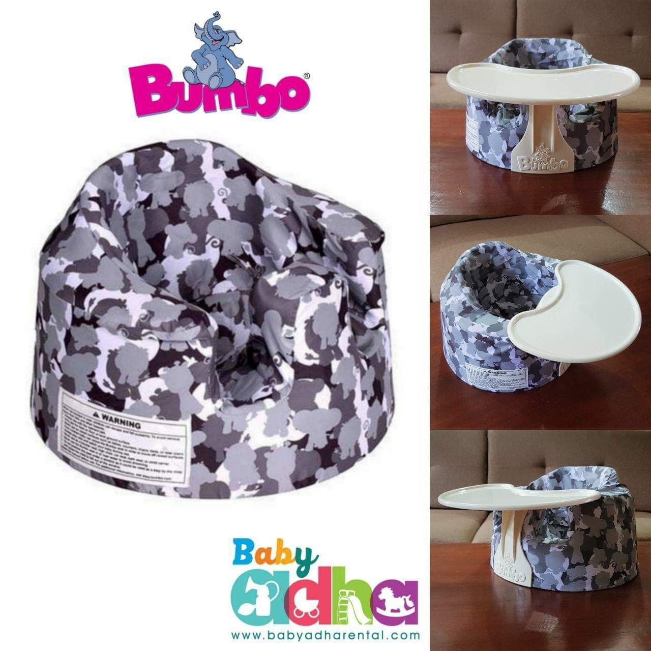 BABY SEAT BUMBO GREY CAMOUFLAGE
