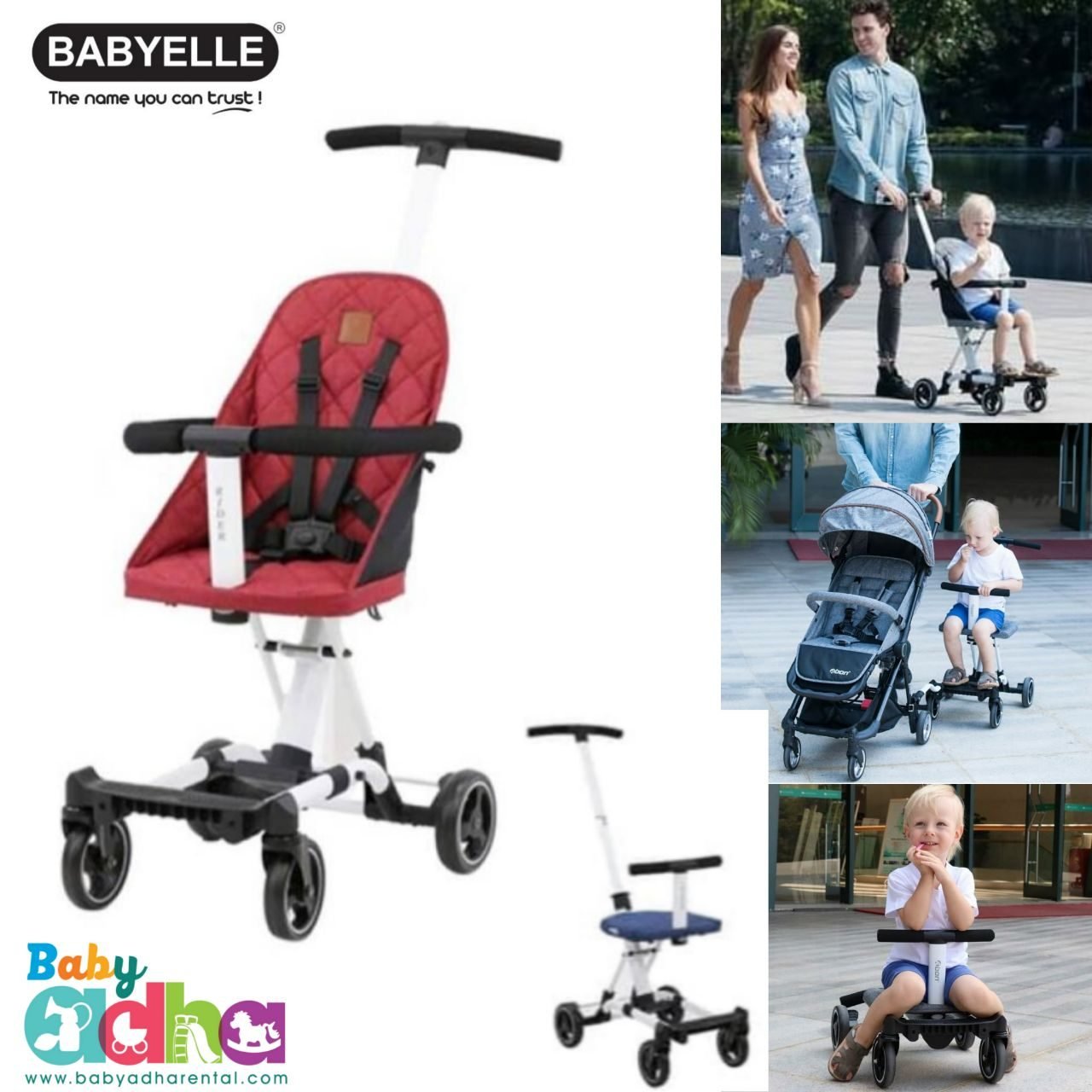 STROLLER BABYELLE CONVERTIBLE RIDER RED