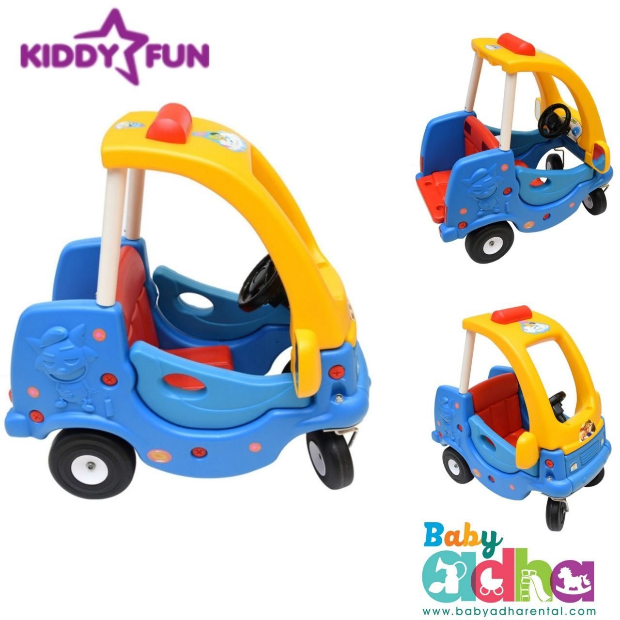 RIDE ON KIDDY FUN COUPE YELLOW